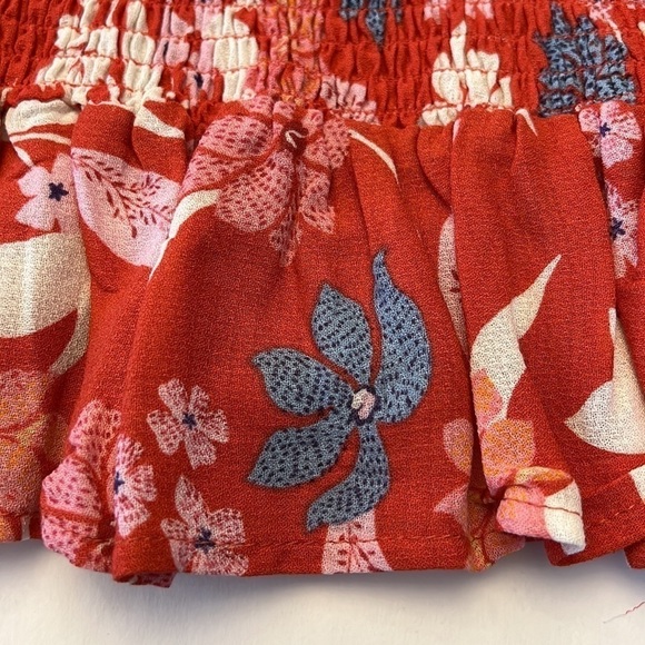 Cynthia Rowley Cinched Peplum Crop Trop Tie shoulders New NWT Size Small - Picture 8 of 8